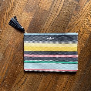 Kate Spade striped clutch